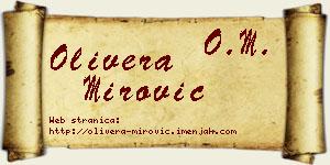 Olivera Mirović vizit kartica